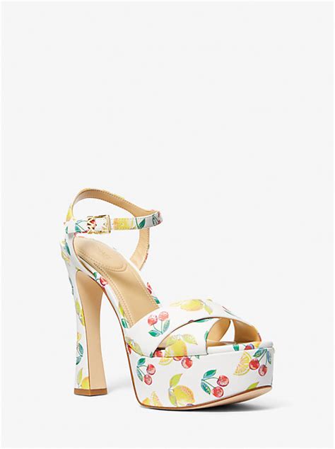 Leona Fruit Print Platform Sandal .